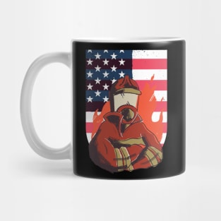 Volunteer Firefighter Red Thin Line Gift Mug